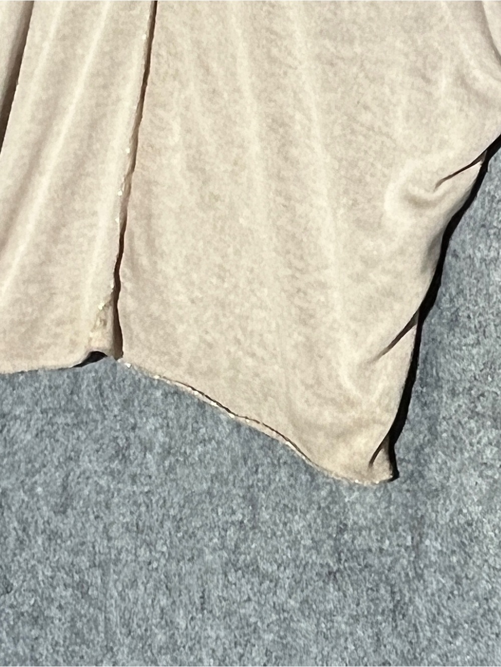 VENTI6 Made in Italy Beige V-Neck Sweater Silver Metallic Foil Piping Trim M - Picture 9 of 11